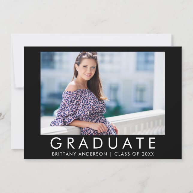 Fashion Trendy Graduation Photo Announcement (Front)