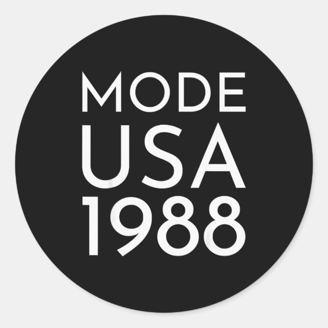 Fashion Usa 1988 M Tour  Classic Round Sticker (Front)