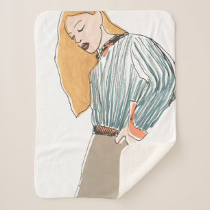 Fashion Vignette Sherpa Blanket