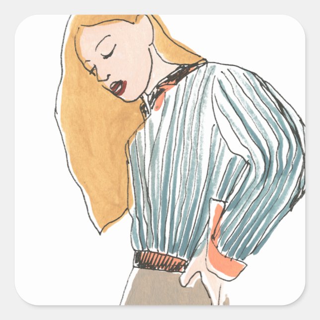 Fashion Vignette Square Sticker (Front)
