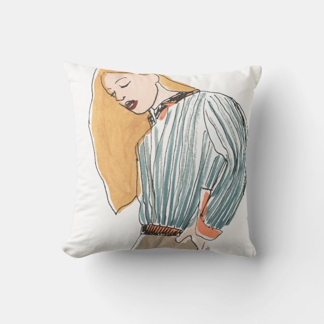 Fashion Vignette Throw Pillow (Front)
