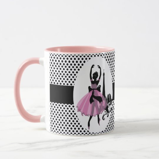 Fashion vintage stylish illustration. Ballerina Mug