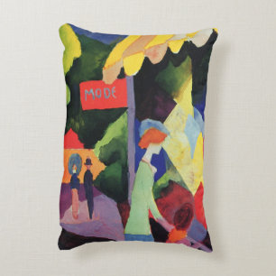 Fashion Window by August Macke, Vintage Fauvism Accent Pillow