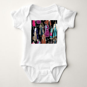 Fashion Winter Hand Drawn Sketch Baby Bodysuit