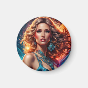 Fashion woman fine art magnet