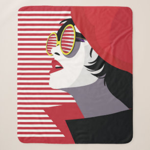 Fashion woman in style pop art. sherpa blanket