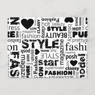 Fashion Word Collage Vector Illustration - alt Postcard