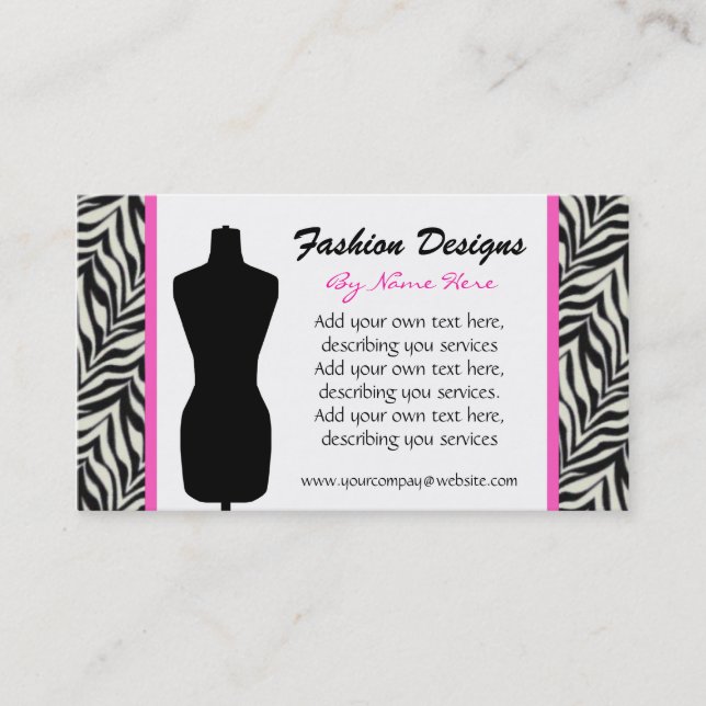 Fashion Zebra Carte de visite d'impression (Devant)