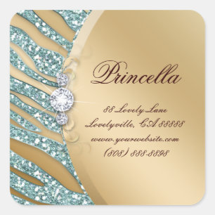 Fashion Zebra Sticker Jewellery Sparkle Pink Gold