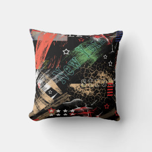Fashionable abstract grunge throw pillow