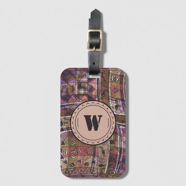 Fashionable African abstract tribal Luggage Tag (Front Vertical)