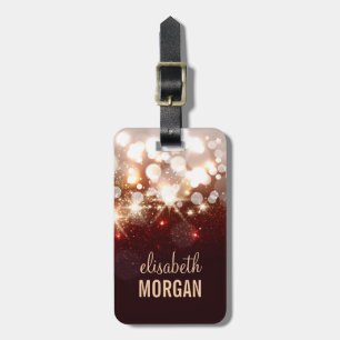 Fashionable and Stylish Gold Glitter Sparkle Luggage Tag