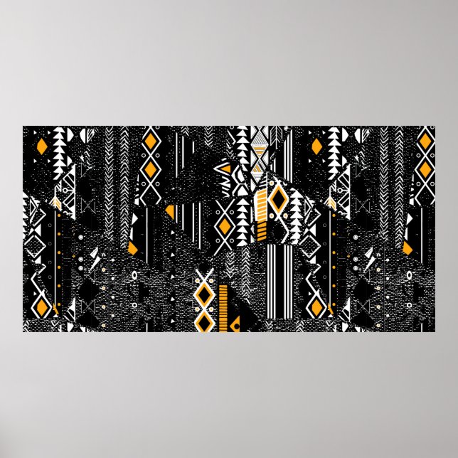 Fashionable and trendy  collage seamless pattern w poster (Front)