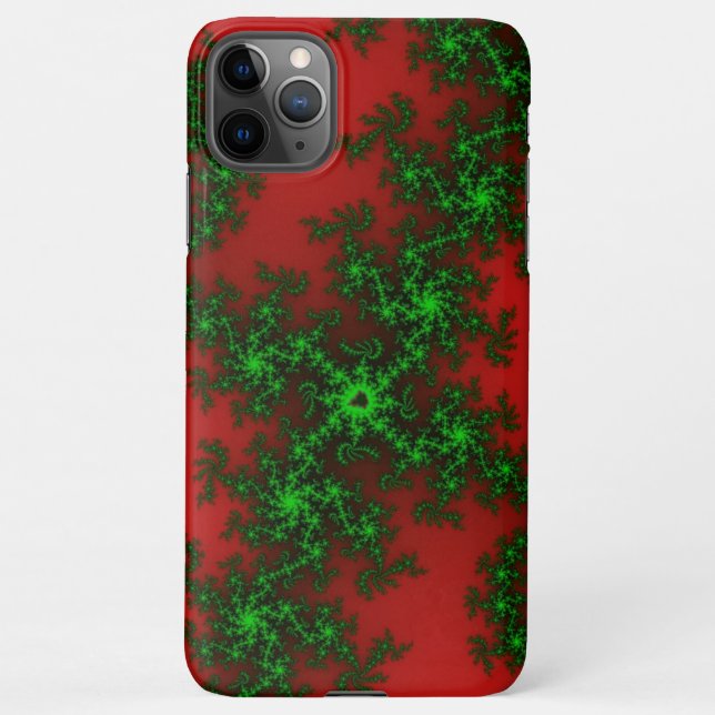Fashionable case in red & green fractal style (Back)