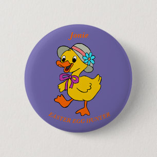 Fashionable Chick Easter Egg Hunt 2 Inch Round Button