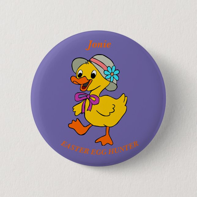 Fashionable Chick Easter Egg Hunt 2 Inch Round Button (Front)