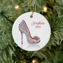 Fashionable Christmas Stiletto High Heel Shoe Cera