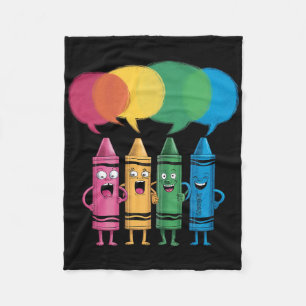 Fashionable Crayon Mood Colour Crayons Friyay Teac Fleece Blanket