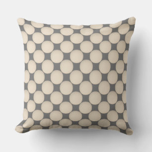 Fashionable Creamy White Beige Dot Stylish Throw Pillow