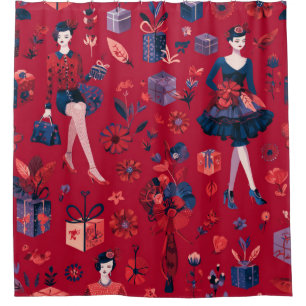 Fashionable Festive Women Red Floral Pattern