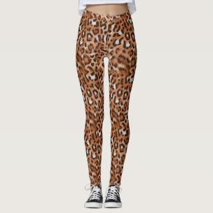 Fashionable, Fierce, Brown, White & Black Leopard Leggings