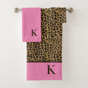 Fashionable Jaguar Monogrammed Bath Towel Set