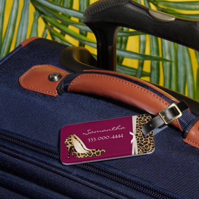 Fashionable Jaguar Silettos Personalized Luggage T Tag (Front Insitu 3)