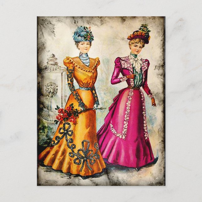 FASHIONABLE LADIES VINTAGE 92 POSTCARD (Front)