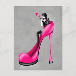 Fashionable Lady in Stiletto Postcard