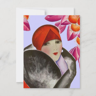 Fashionable Lady Inviation Brunch Afternoon Tea Invitation