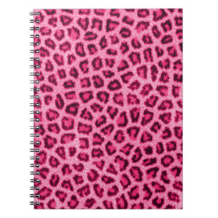 Fashionable leopard skin fluffy fur effect notebook