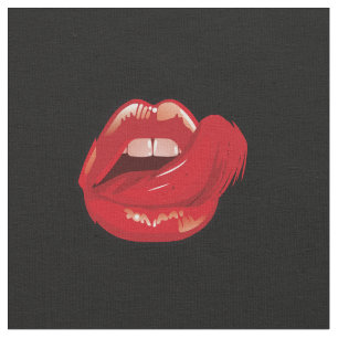 Fashionable lip make-up drawing. Pomade. Funny Fabric