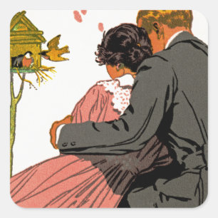 Fashionable Lovers Square Sticker