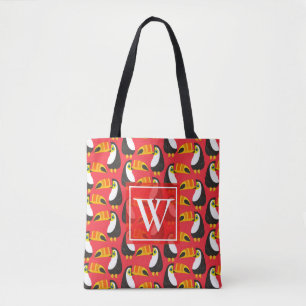 Fashionable Monogram Toucan Tote Bag