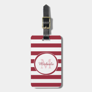 Fashionable Name Chili Pepper Red Candy Stripes Luggage Tag