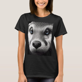 Fashionable Otter Cool Sea Otter With Blue Eyes 2 T-Shirt