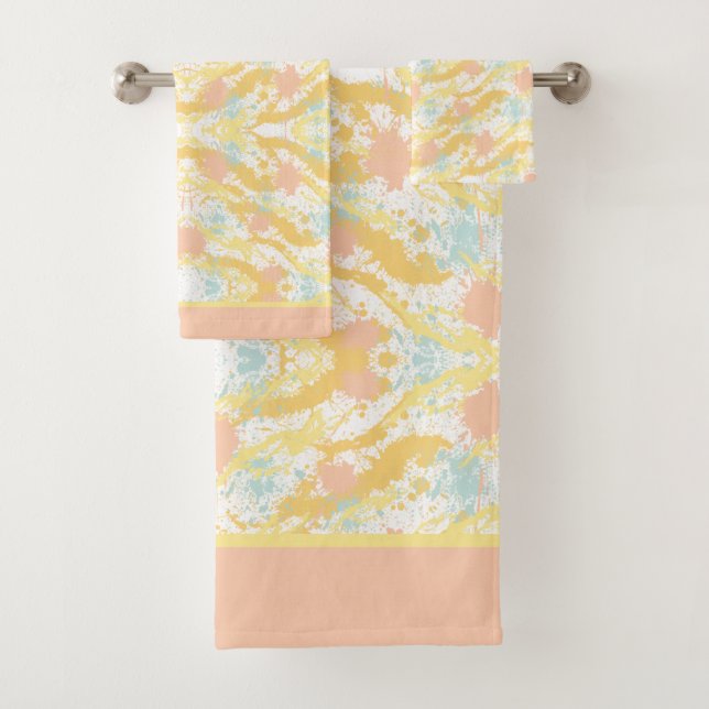 Fashionable Paint Splash Bath Towel Set (Insitu)
