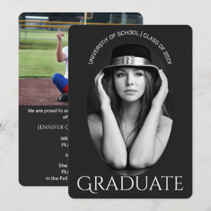 Fashionable Photo Graduation Invitation