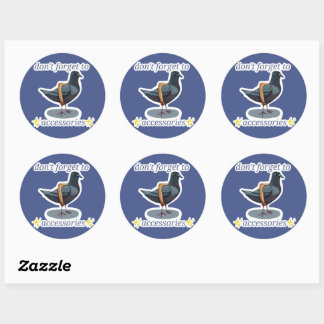fashionable pigeon classic round sticker