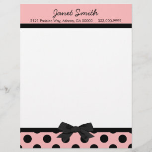 Fashionable Pink & Black Business Letterhead