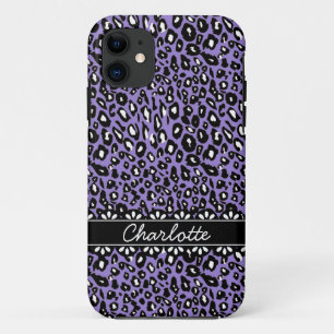 Fashionable Purple Leopard Print and Lace iPhone 11 Case