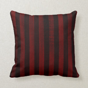 fashionable red and black stripes throw pillow