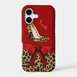 Fashionable Red & Jaguar Print iPhone 5 Case