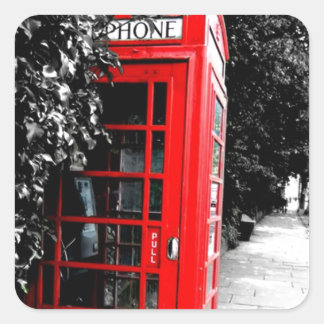Fashionable Red London Postal Box Square Sticker