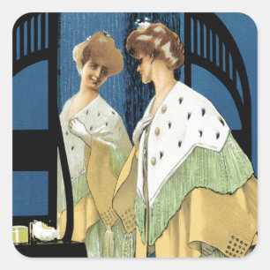 Fashionable Reflection Square Sticker