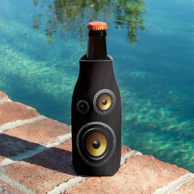 Fashionable Retro Wood Grain Speaker Trio Bottle Cooler (In Situ Pool)
