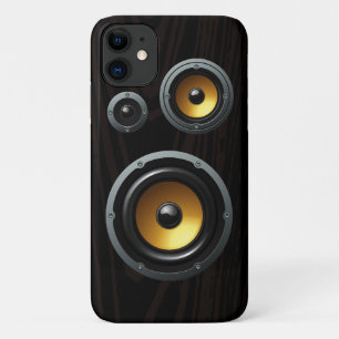 Fashionable Retro Wood Grain Speaker Trio iPhone 11 Case