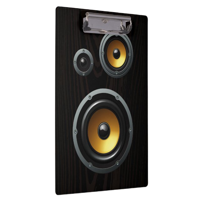 Fashionable Retro Wood Grain Speaker Trio Clipboard (Right)
