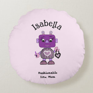 Fashionable robot baby bib round pillow