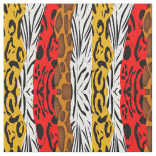 Fashionable Safari Animal Skin Mix Patterned Fabric